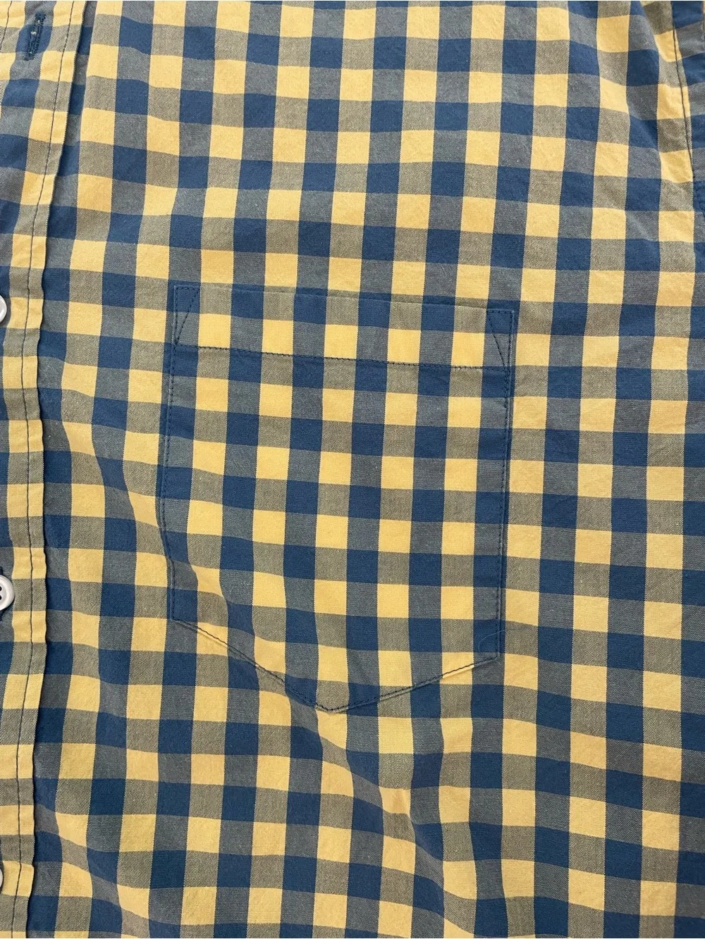 J. Crew Yellow and Navy Gingham Button-Down Shirt